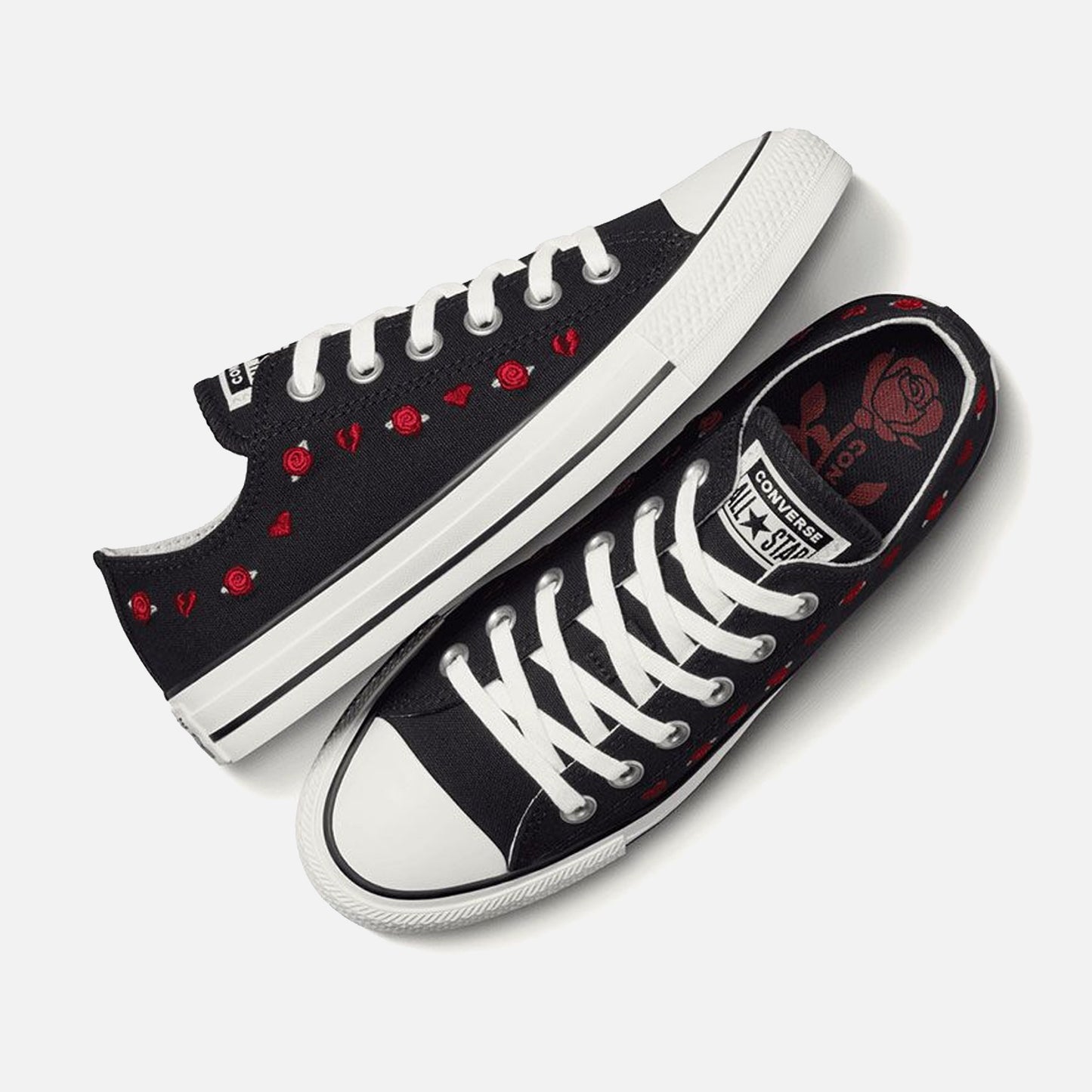 Converse Chuck Taylor Broken Hearts And Roses Low Top Black