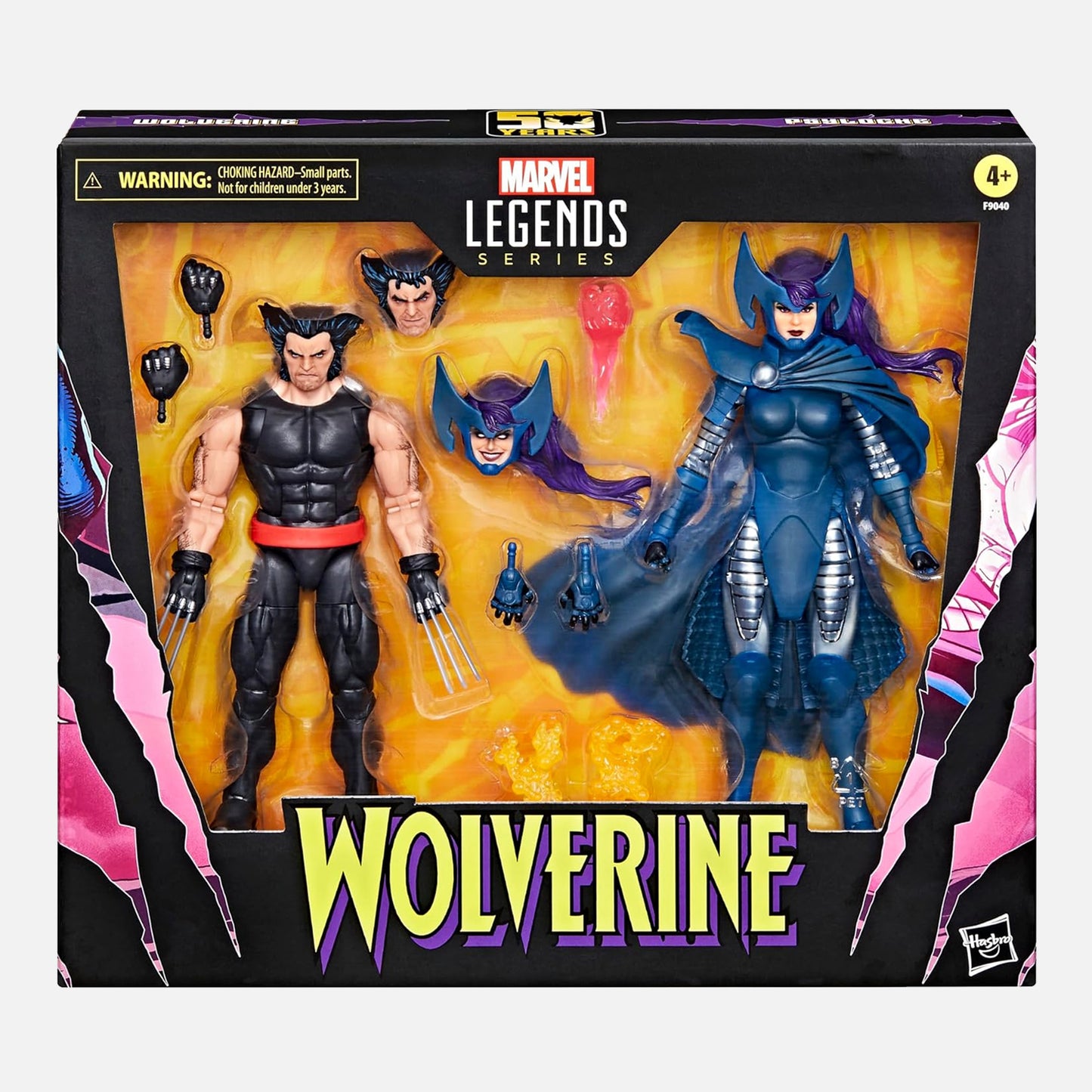 Hasbro Marvel Legends Series Wolverine & Psylock 2 Pack 50th Anniversary Collectible Figures