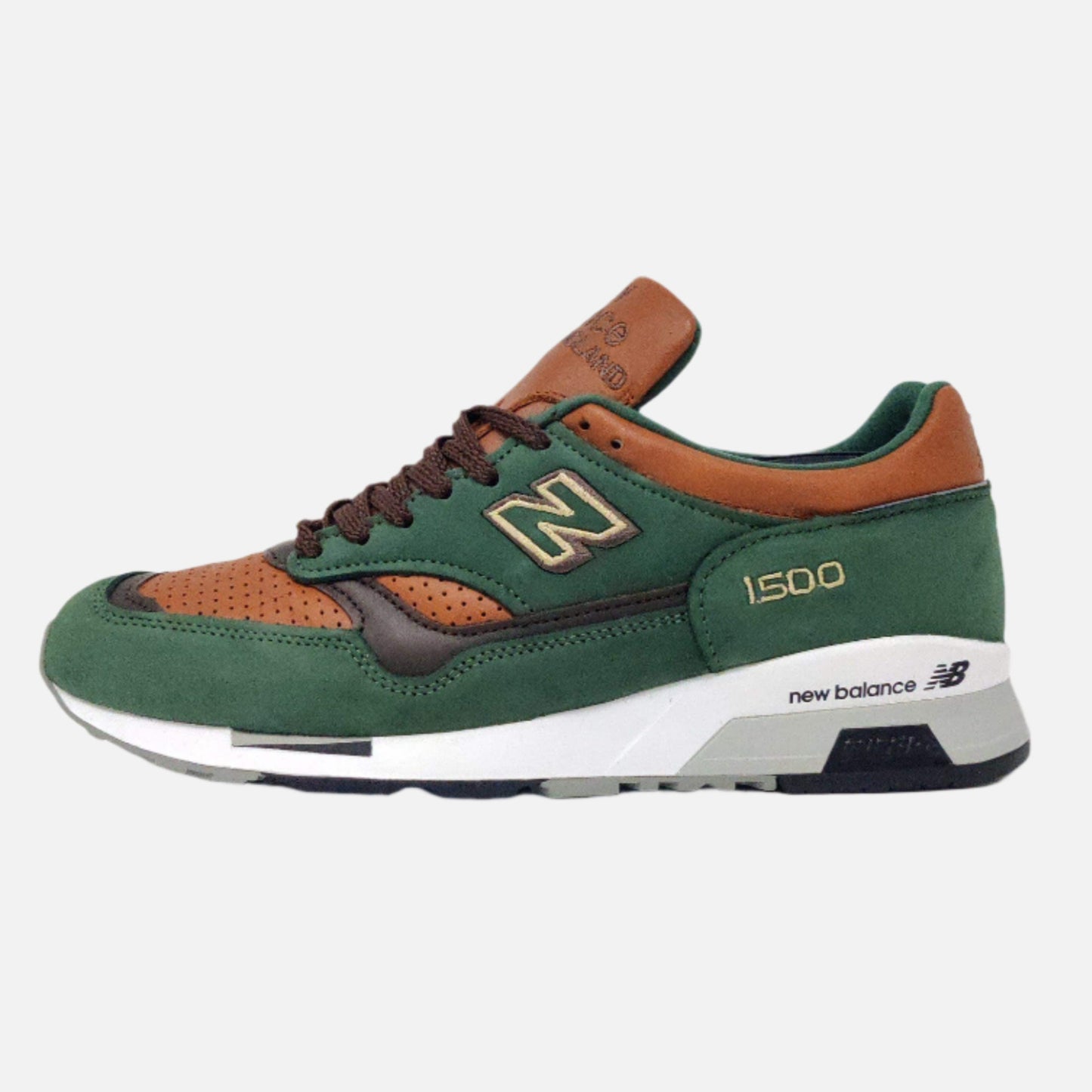Men's New Balance 1500 GT Green Brown Suede Trainers