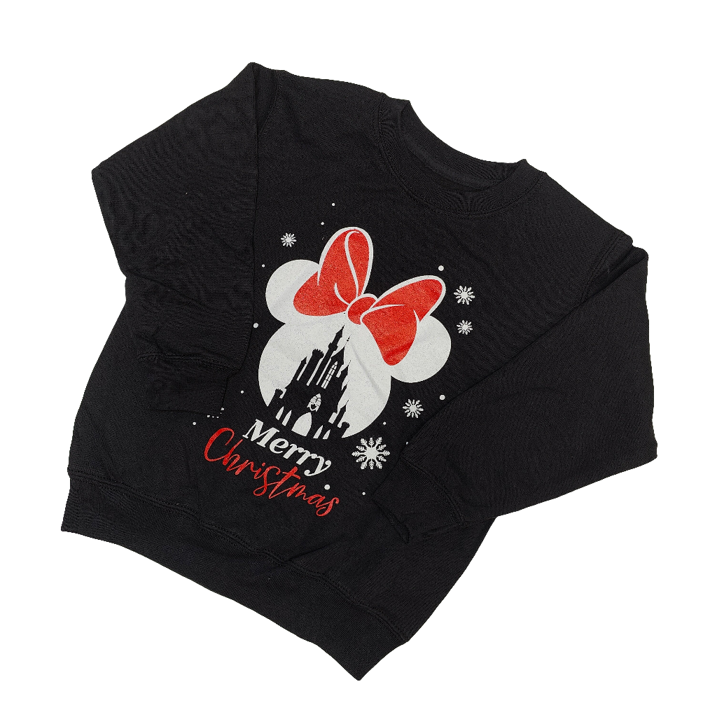 Official Kids Disney Minnie Mouse Vintage Christmas Sweater Black 5-6yrs