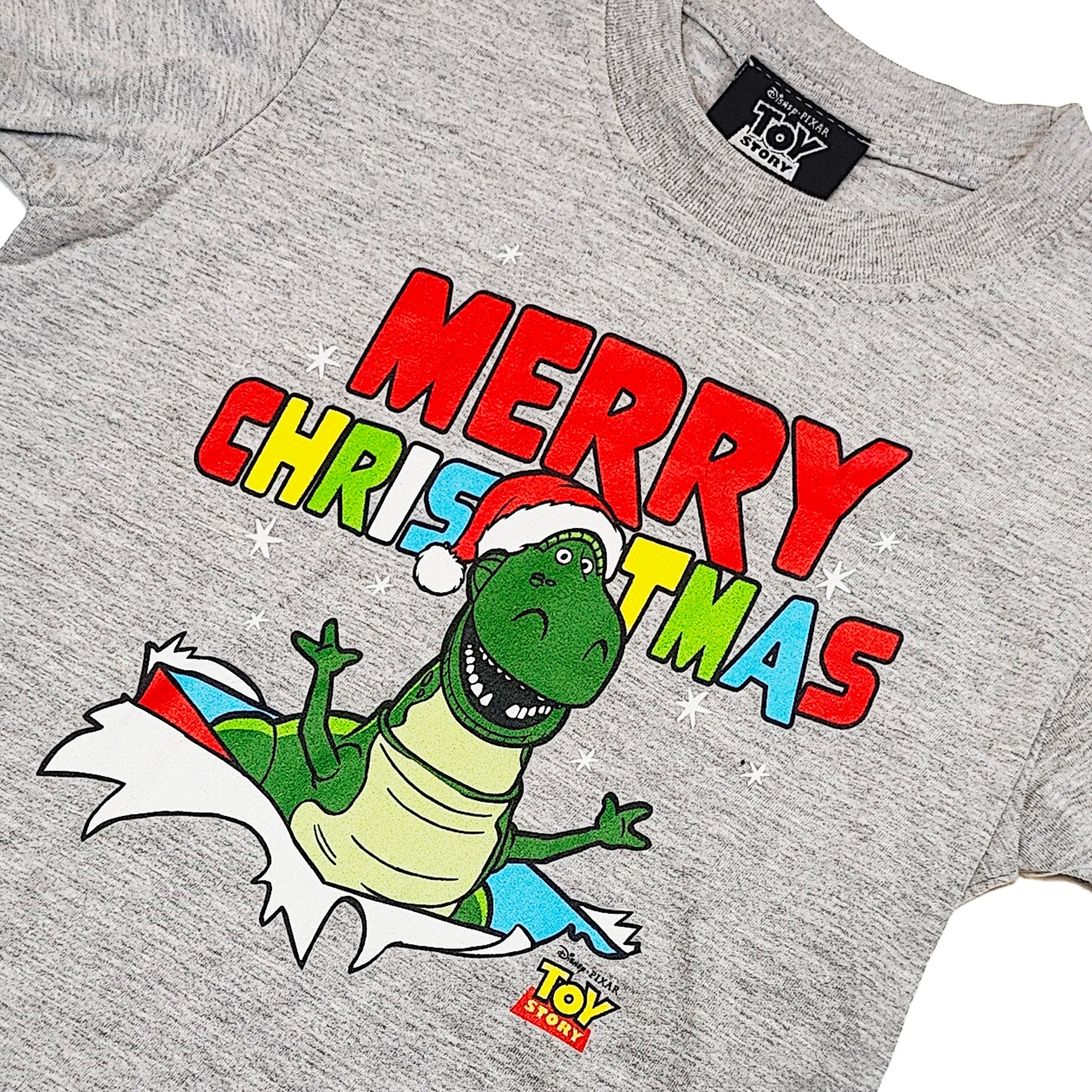 Official Toy Story Kids Vintage Christmas T-Shirt Grey