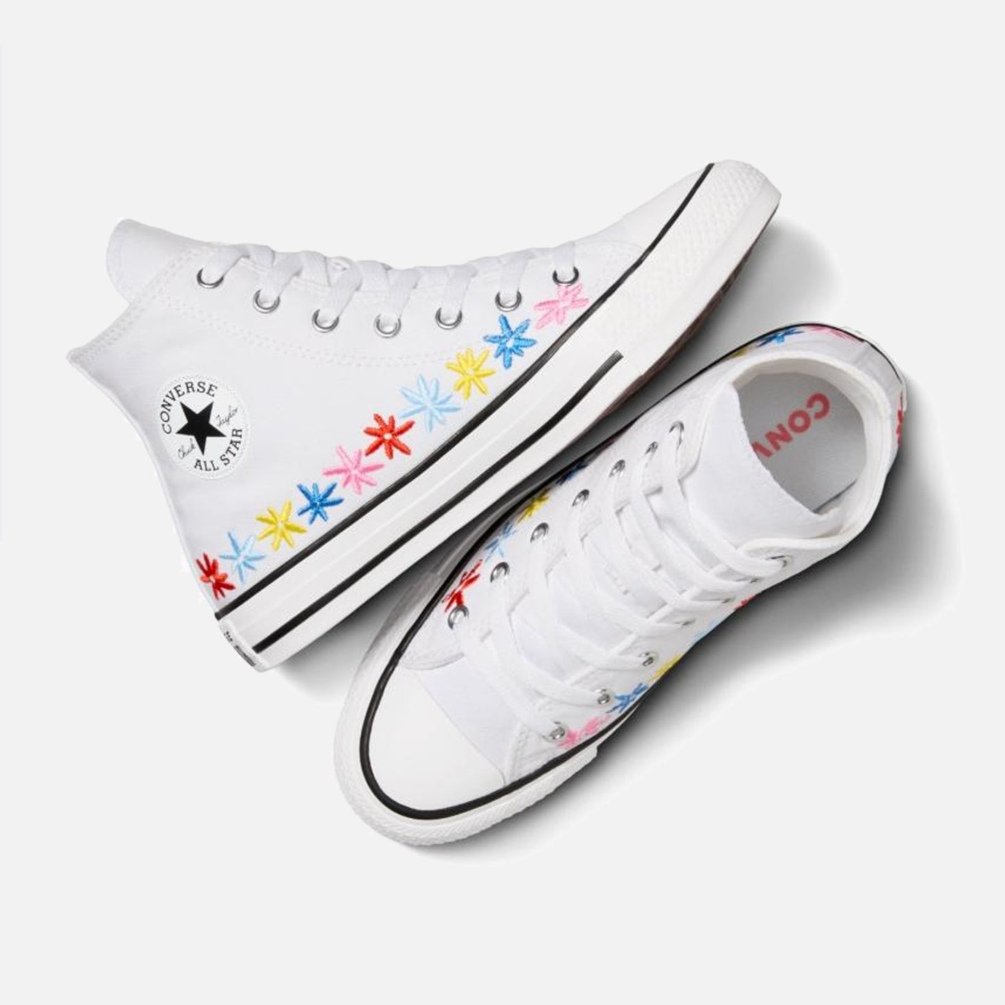 Older Kid's Converse Chuck Taylor Hi White Floral