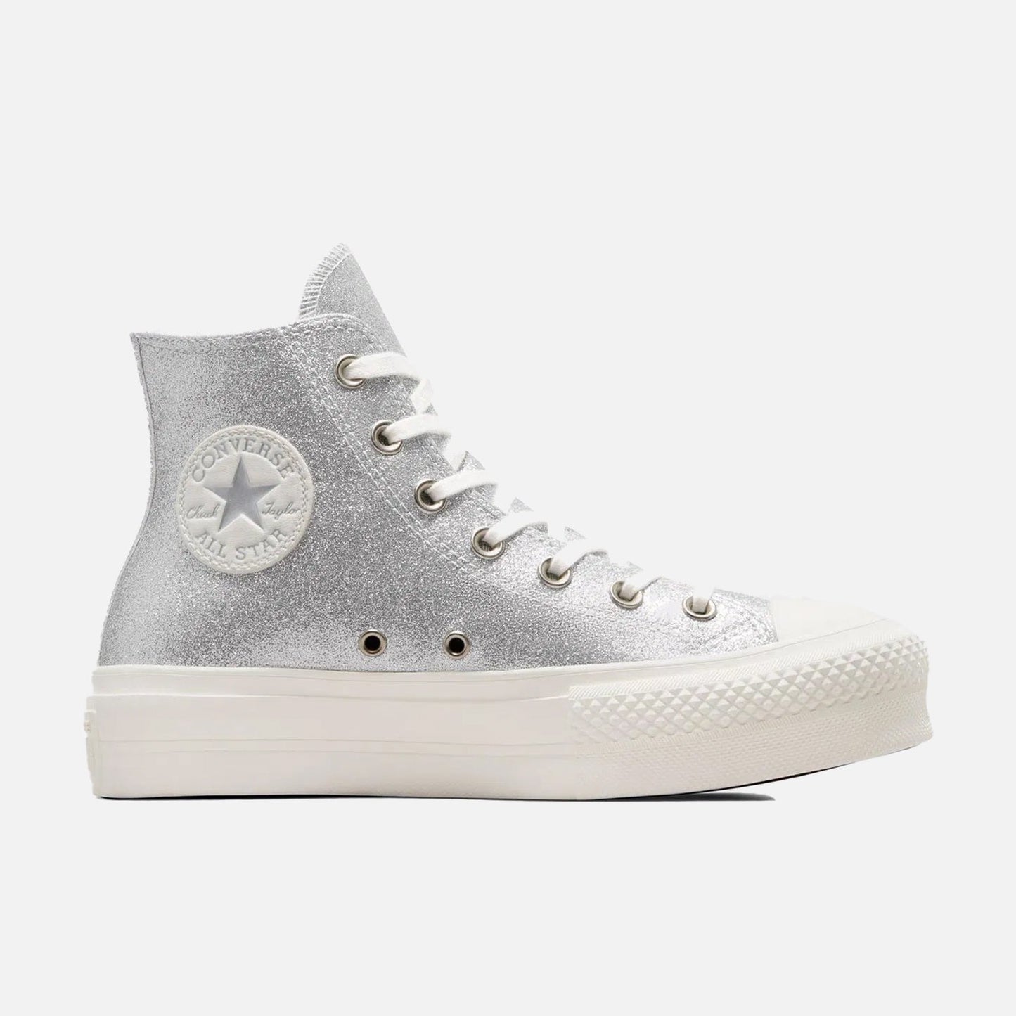 Women's Converse Chuck Taylor Lift Hi Lift Silver Glitter