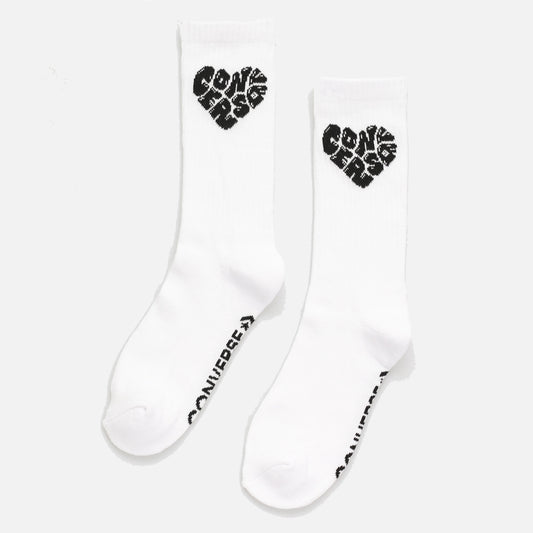 Converse Heart Logo Womens Socks - White