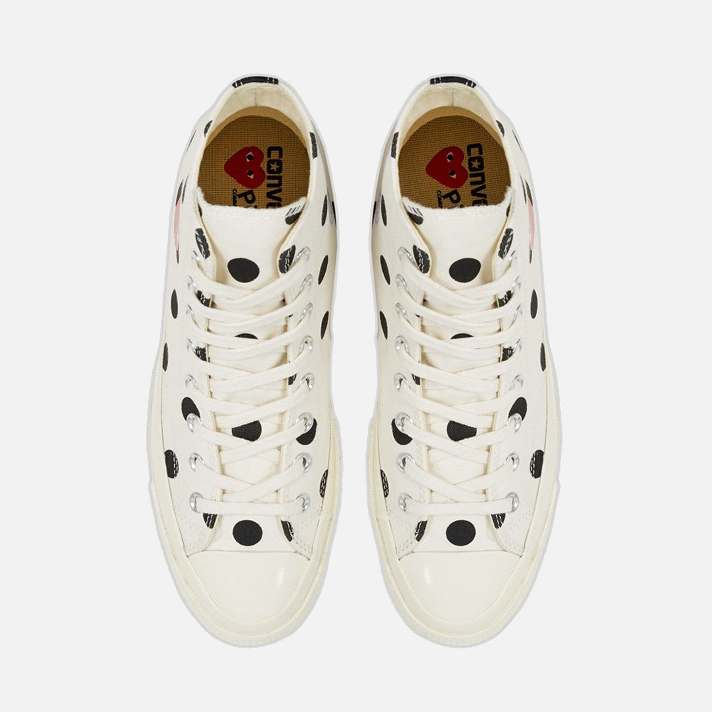 Converse x CDG Comme Des Garcons Heart Polka Dot Hi chuck 70 Milk