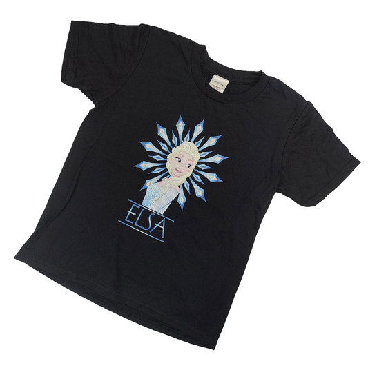 Disney Frozen Elsa Kids Vintage Black T-Shirt