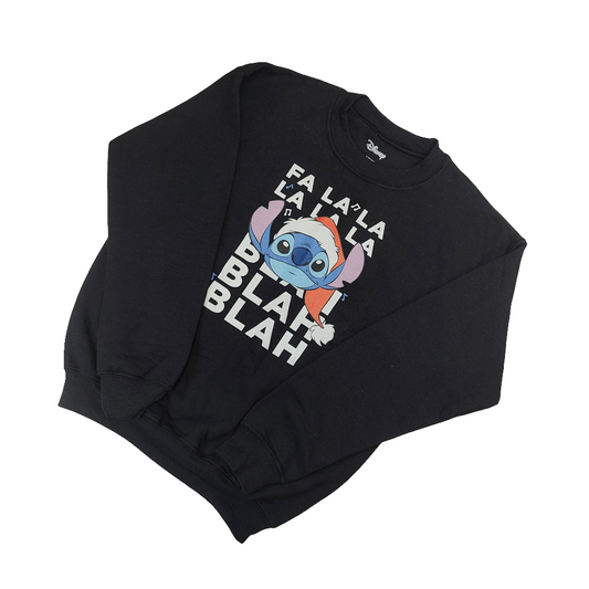 Disney Lilo And Stitch Kids Vintage Black Christmas Sweater