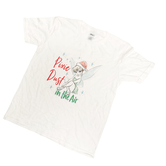 Kids Official Disney Pixie Dust Tinkerbell White T-Shirt Vintage