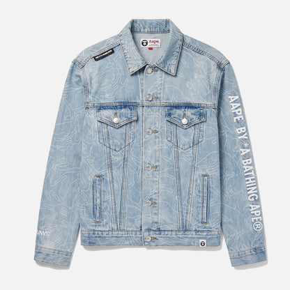 Men's AAPE By Bape Light Blue Denim Jacket