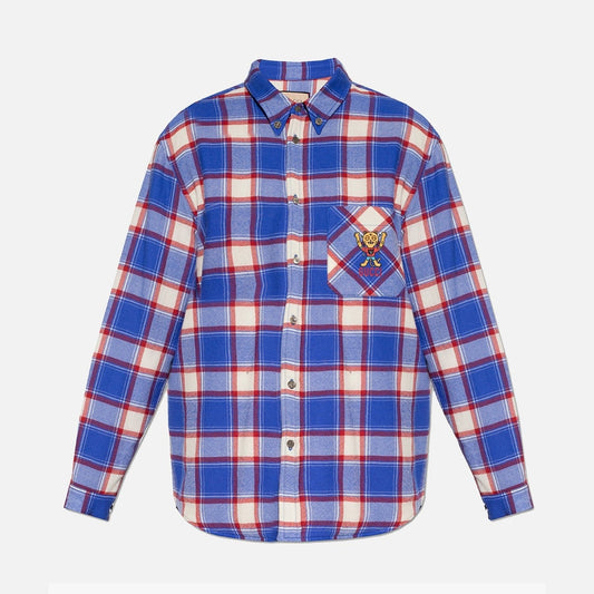 Men's Gucci X Pablo Delcielo Oversized Checked Shirt