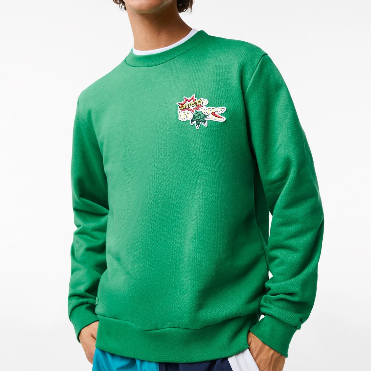 Men's Lacoste Badge Organic Cotton Sweater - Green