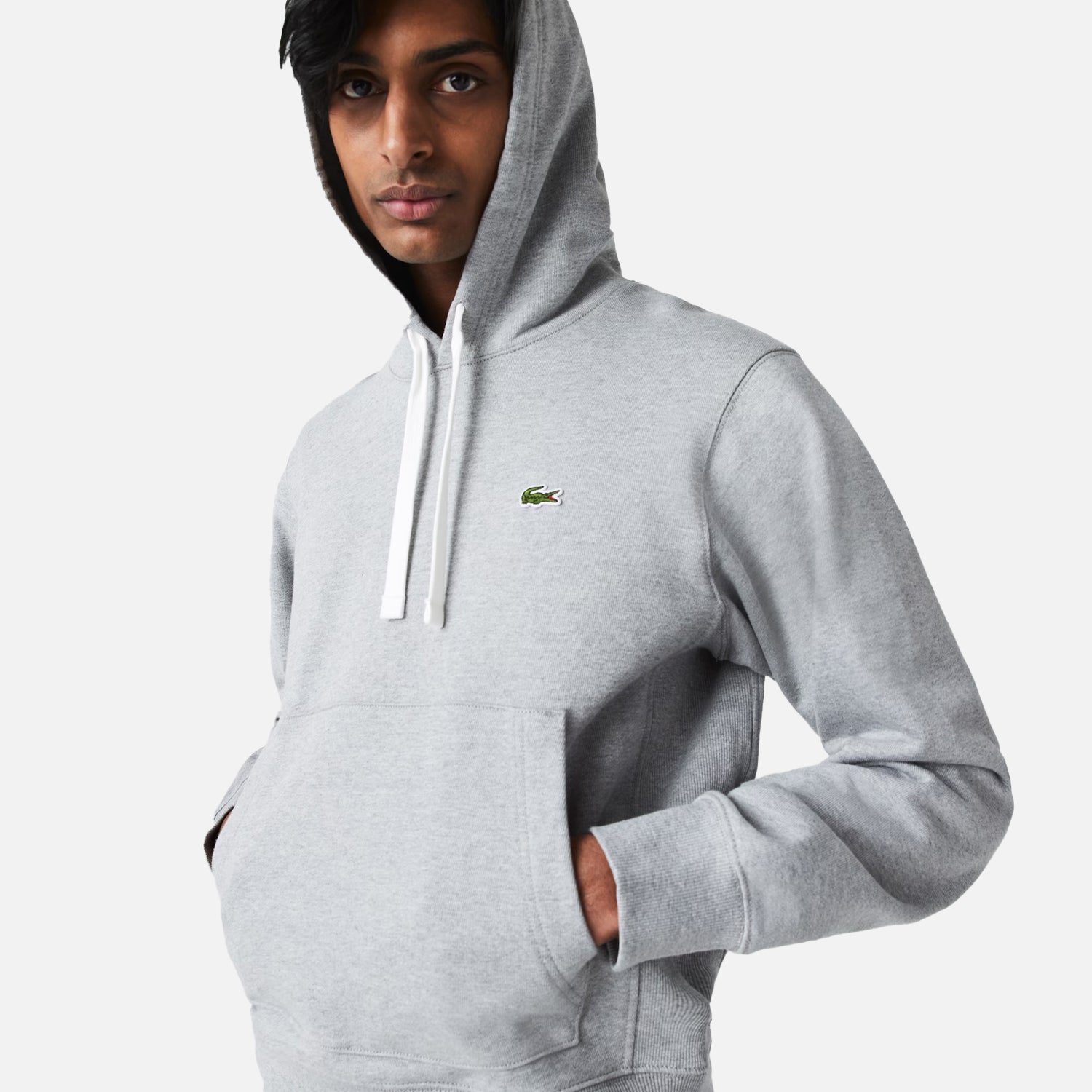 Men's Lacoste Classique Hoodie Grey Cream