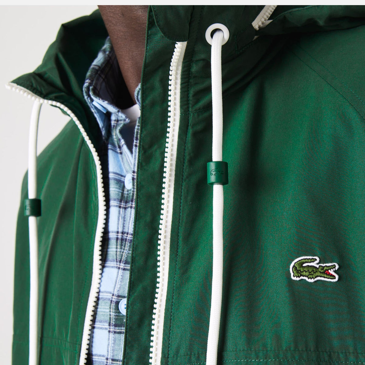 Men's Lacoste Detachable Hooded Jacket Green