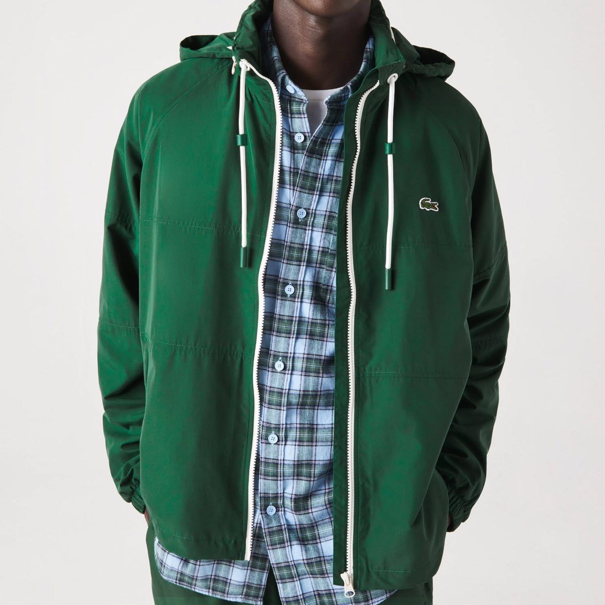 Men's Lacoste Detachable Hooded Jacket Green