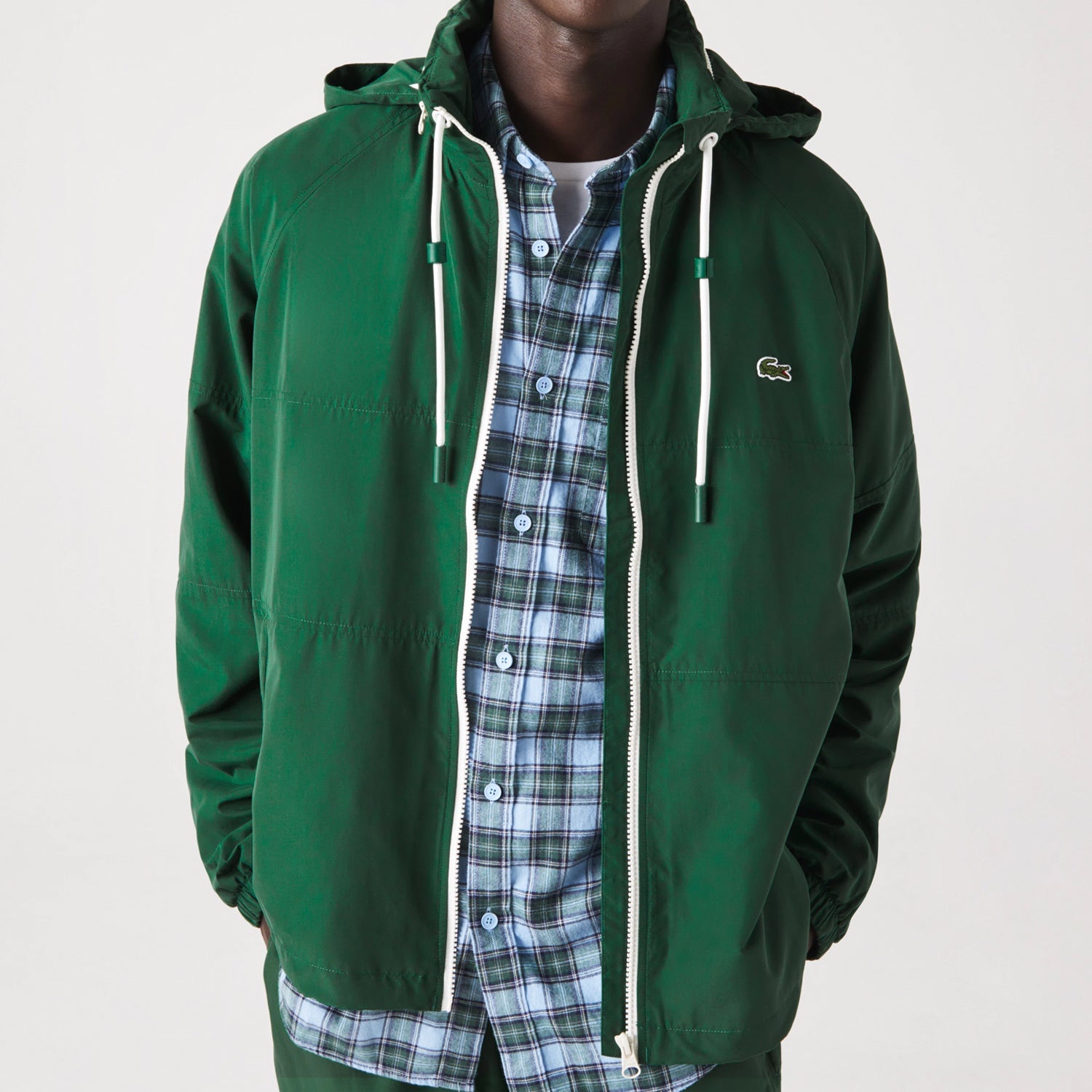 Men's Lacoste Detachable Hooded Jacket Green