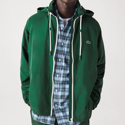 Men's Lacoste Detachable Hooded Jacket Green