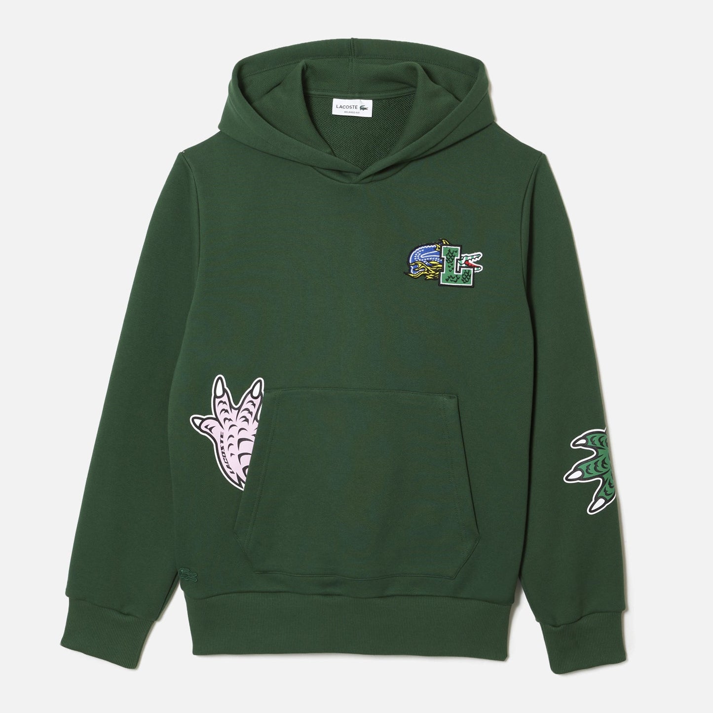 Men's Lacoste Print Hoodie - Green