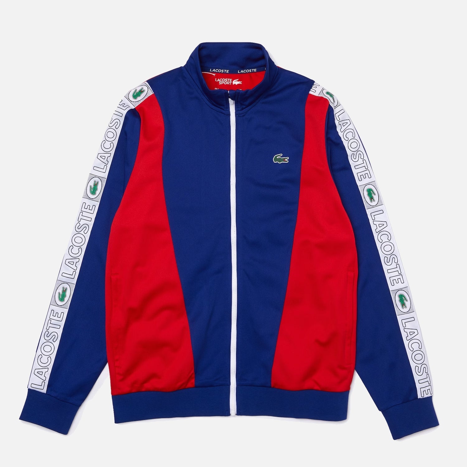 Men's Lacoste Sport Zip Up Track Jacket Blue Red