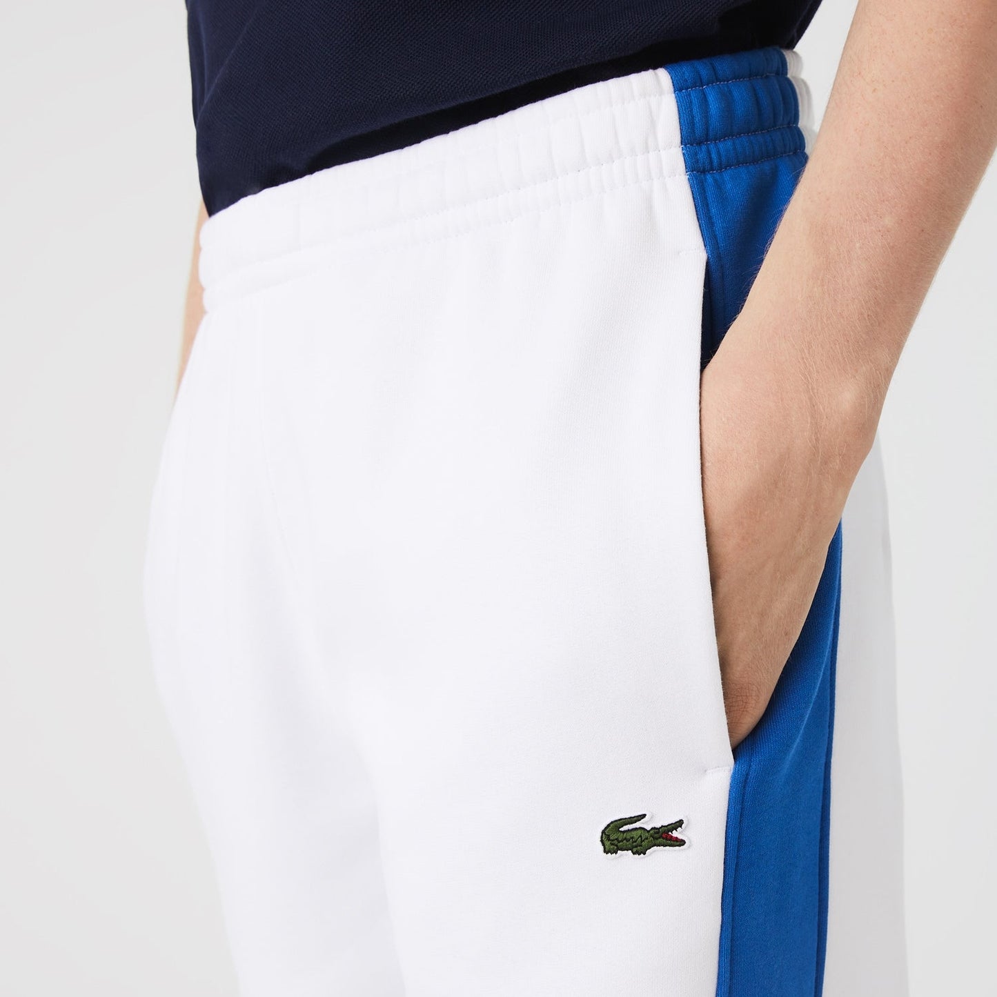 Men's Lacoste Tracksuit Bottoms - White Blue