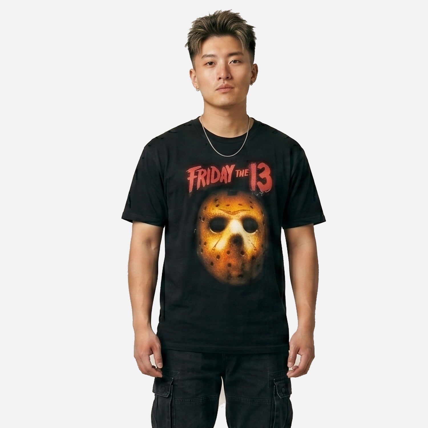 Men's Official Friday 13th Jason Mask T-shirt Black