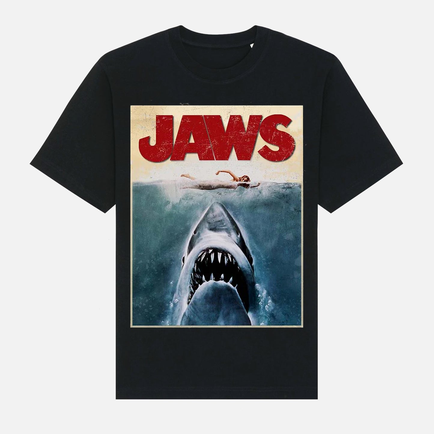 Men's Official Jaws Movie Poster T-shirt Black