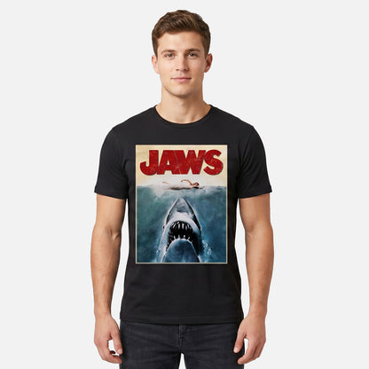 Men's Official Jaws Movie Poster T-shirt Black