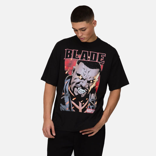 Men's Official Marvel Blade Comic Print T-shirt Black
