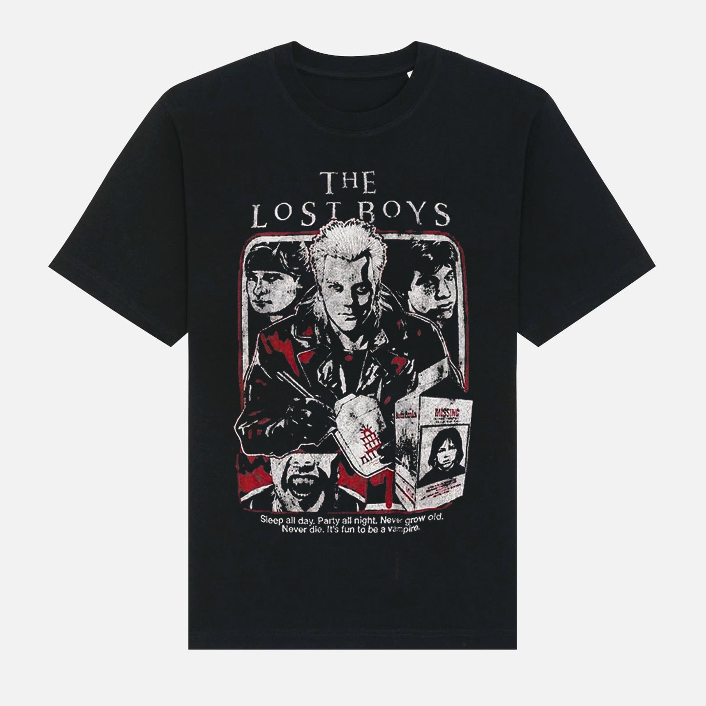Men's Official The Lost Boys Vintage Look T-shirt Black