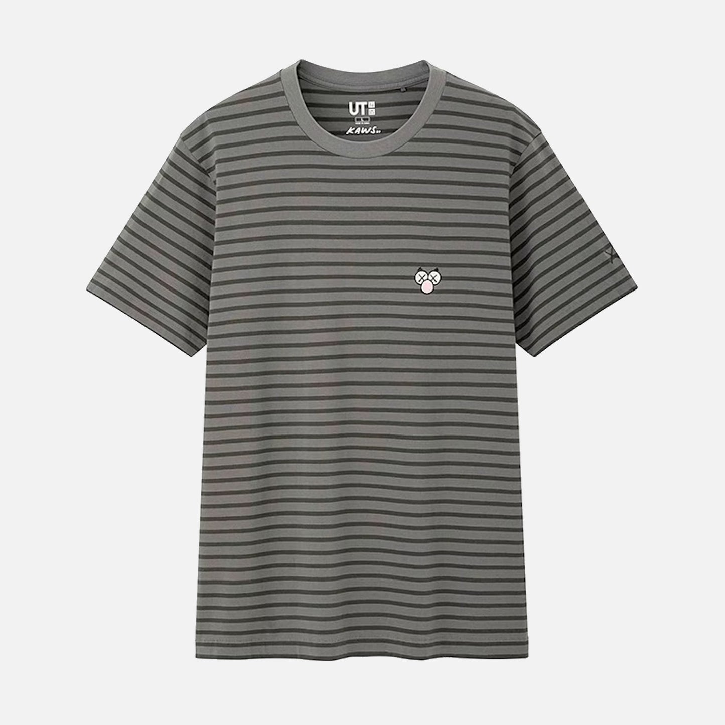 Men's Uniqlo x Kaws BFF Striped GreyT-shirt