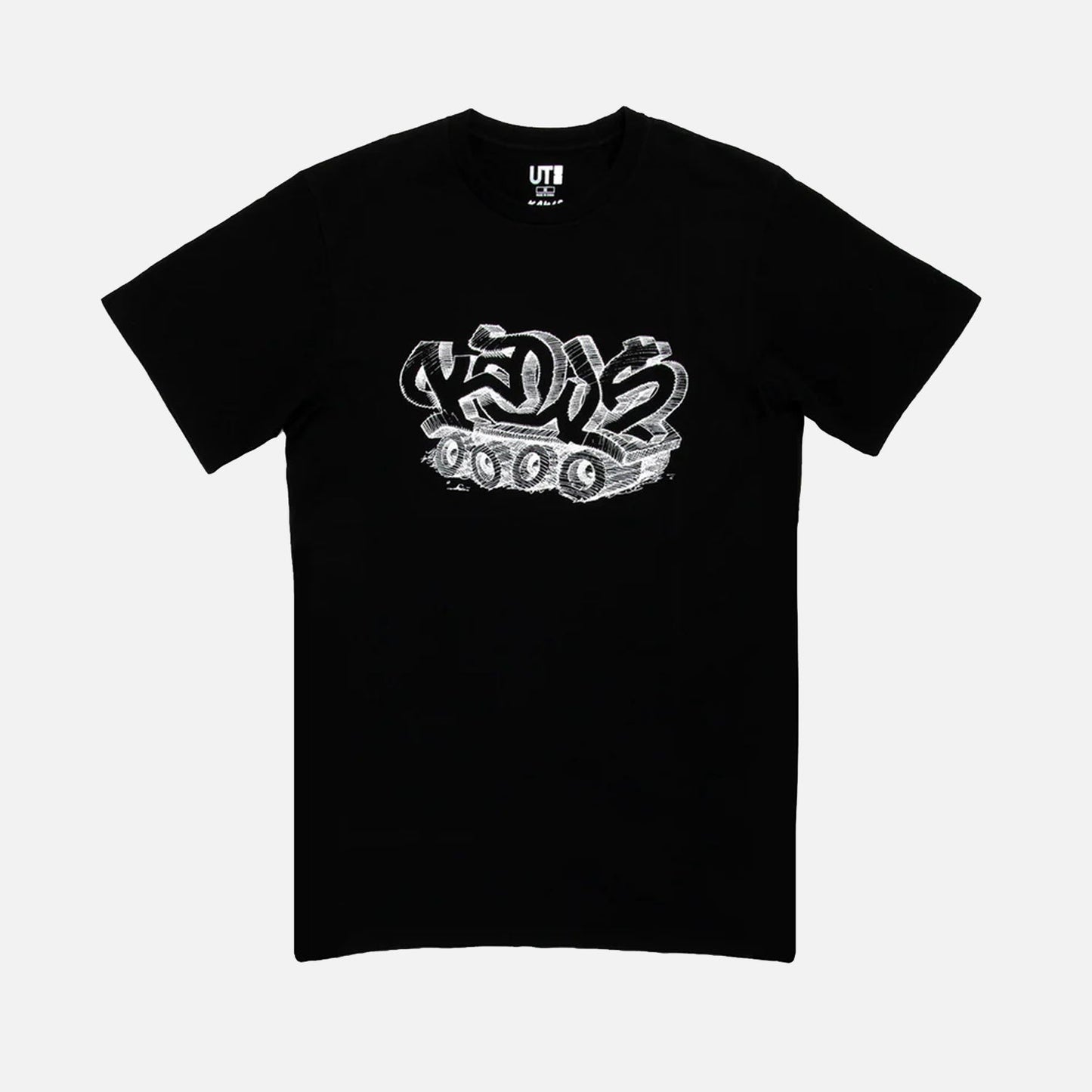 Men's Uniqlo x Kaws WordMark Graffiti T-shirt Black