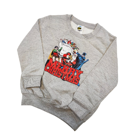 Official Batman Kids Vintage Christmas Sweater Grey