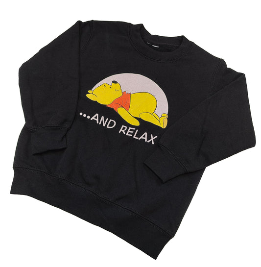 Official Disney Kids Winnie The Pooh Vintage Black Sweater