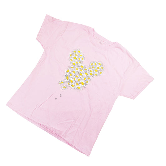 Official Disney Mickey Daisy Flower Vintage Kids Pink T-Shirt