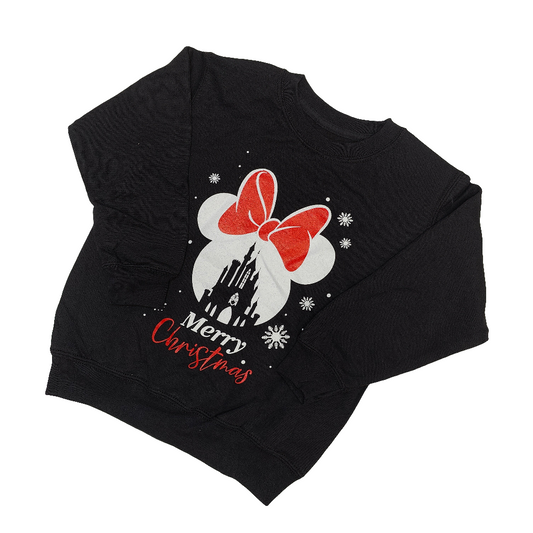 Official Kids Disney Minnie Mouse Vintage Christmas Sweater Black 5-6yrs