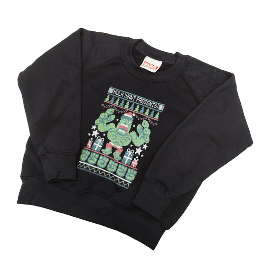 Official Marvel Kids Vintage Christmas Sweater Black