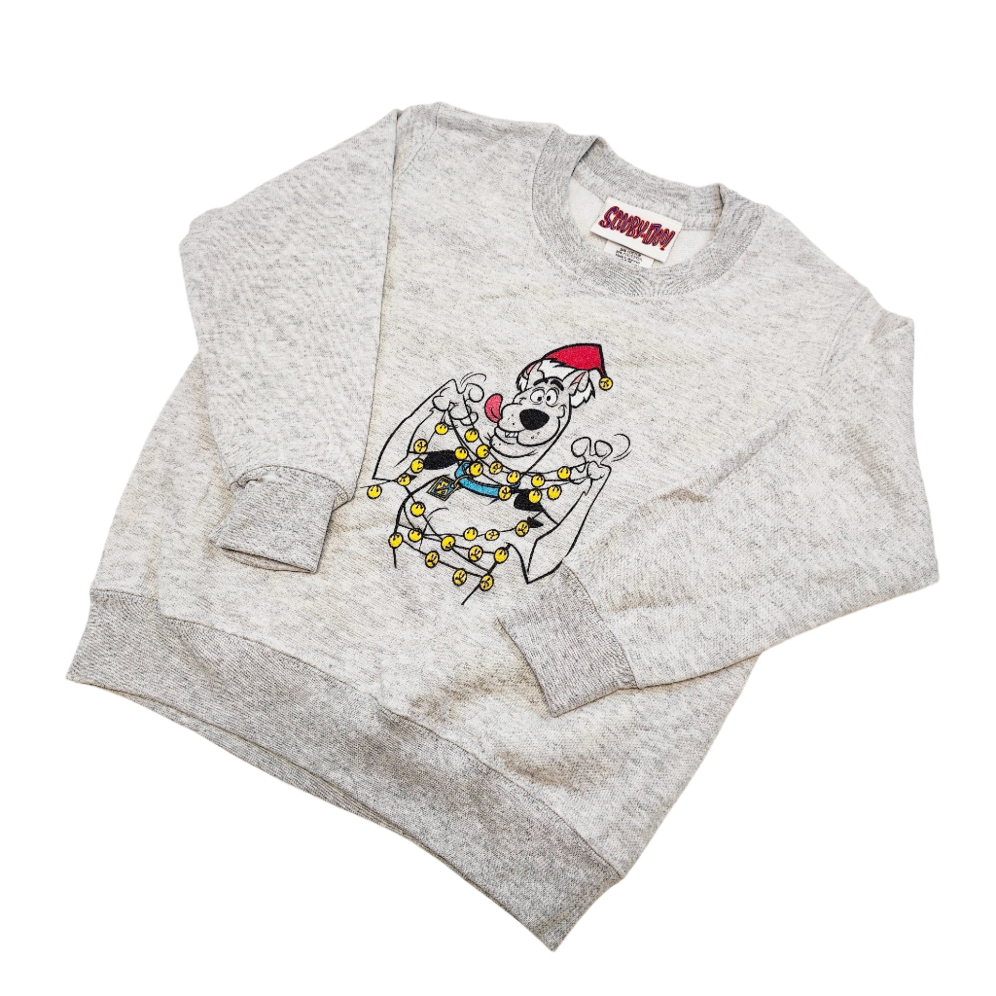 Official Scooby Doo Kids Vintage Christmas Sweater Grey