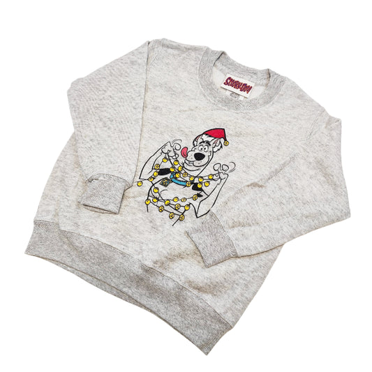 Official Scooby Doo Kids Vintage Christmas Sweater Grey