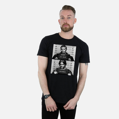 Official Supernatural Winchester Mugshot Black T-shirt
