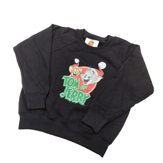 Official Tom And Jerry Kids Vintage Christmas Sweater Black