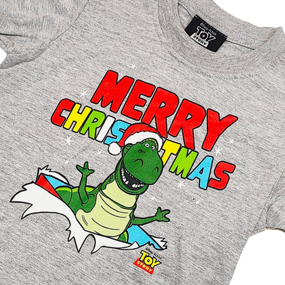 Official Toy Story Kids Vintage Christmas T-Shirt Grey