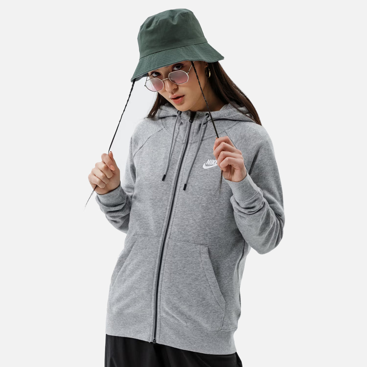 Women's Nike Full Zip Grey Essentials Hoodie